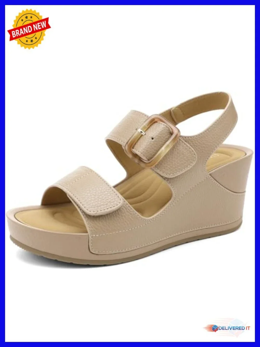 Womens High Platform Wedge Sandals Dressy Comfortable Lightweight Open Toe 2.76